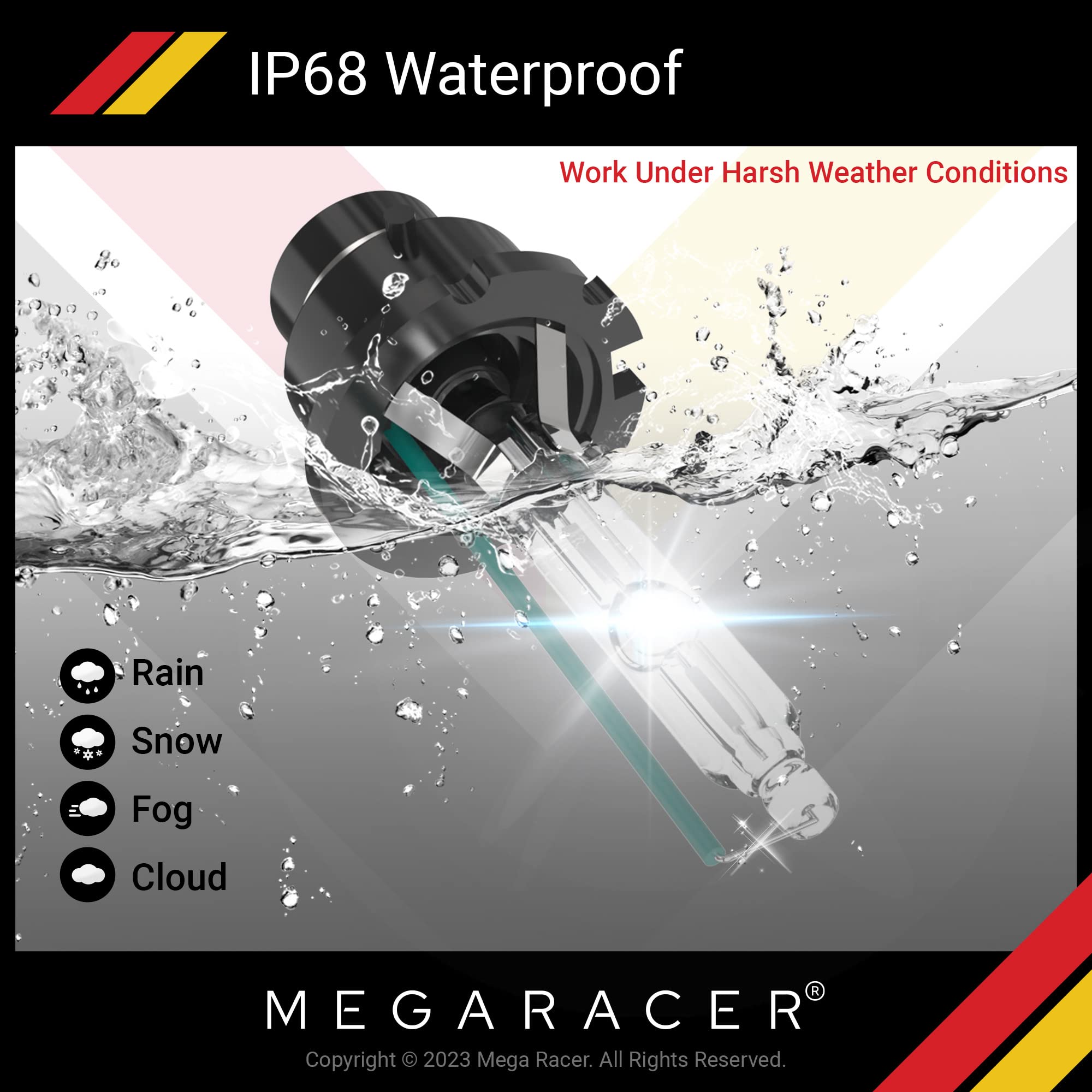 Mega Racer D4S/D4R Hid Headlight Bulb 6000K Diamond White 35W Xenon Oem Replacement For Lexus Toyota Subaru Scion Mazda Honda, P