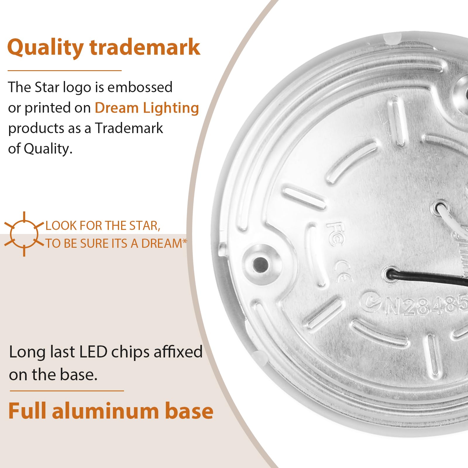 Dream Lighting RV Interior LED Dome Ceiling Light, 12V, 3.5inch, Aluminum, 4000K White, Pack of 4, Model 0016273-C4