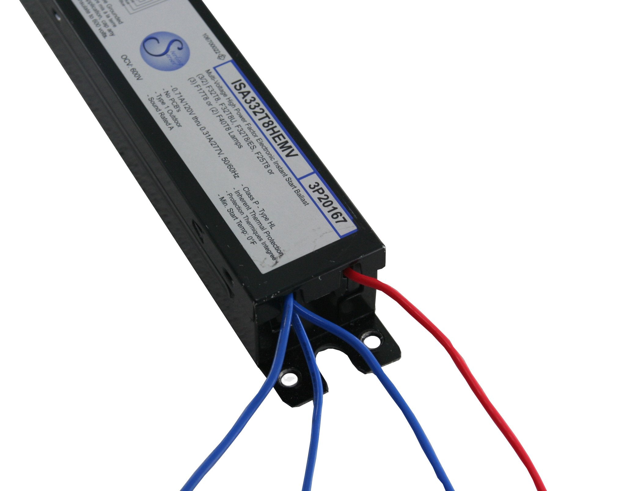 Robertson 3P20167 Fluorescent Eballast For 3 F32T8 Linear Lamps, Instant Start, 120-277Vac, 50-60Hz, Normal Ballast Factor, Hpf, Nema Premium, Model Isa332T8Hemv /A (Successor To Robertson 3P20015)