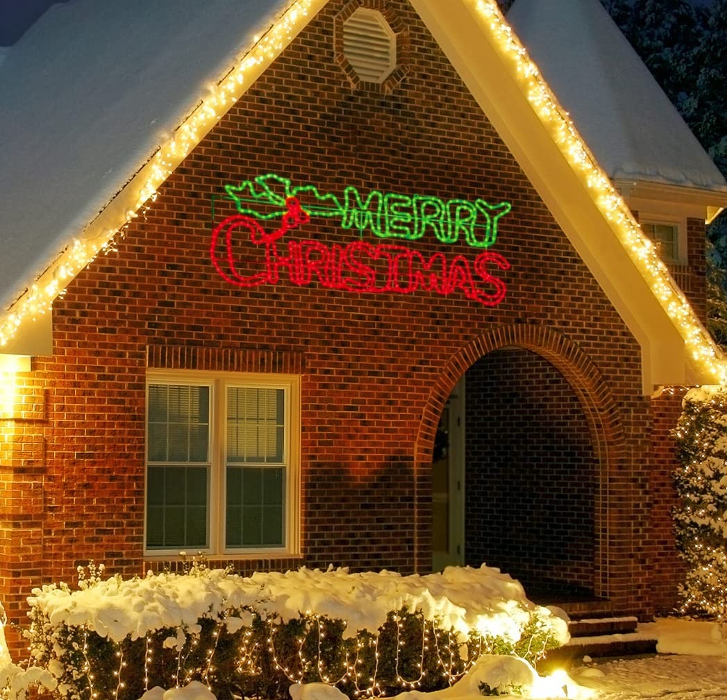 LAMPHOME Outdoor Christmas Neon Motif Decoration - 48in 504 LED Green & Red - Waterproof with UL Adaptor