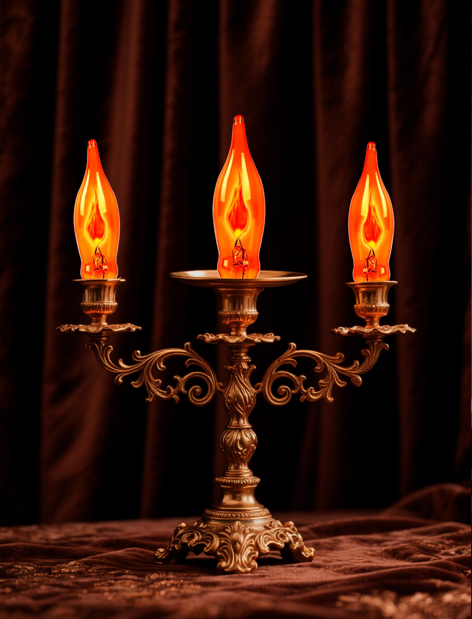 Christmas Orange Flicker Flame Light Bulbs  C18 Led Replacement  1 Watt E12 Candelabra Base  Flickering Flame Night Bulbs For Xmas Tree Outdoor String Lights Window Candles Chandeliers Decor  12Pk