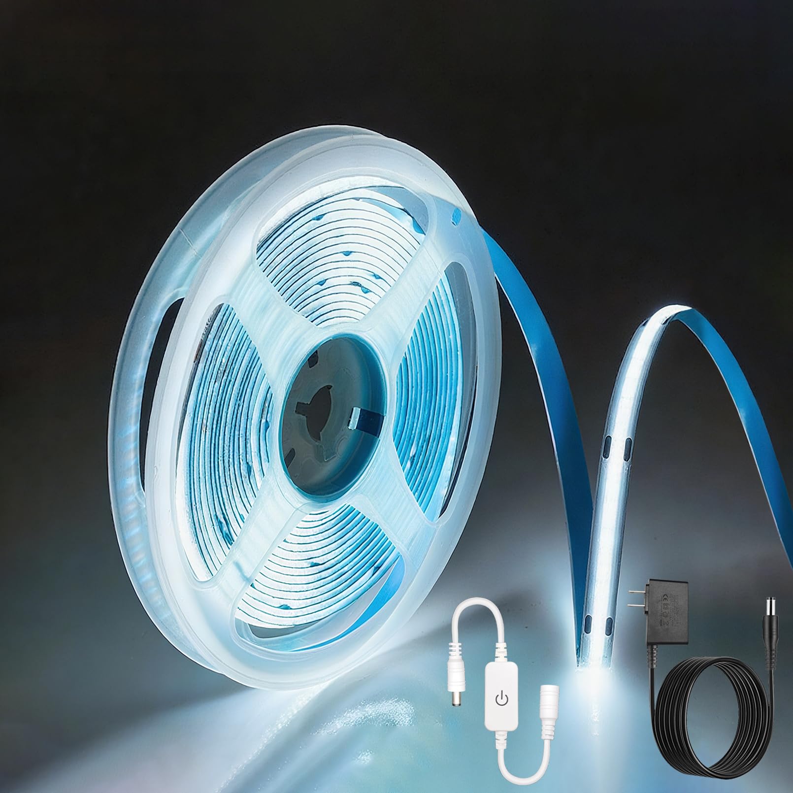 Zslaifu 24V Cob Led Strip Light  16.4Ft Touch Dimmable Led Light Strip  High Density Flexible White Tape Lights  Cri90+ Led Lighting For Backlighting For Tv  Bedroom  Cabinet  Indoor Decor