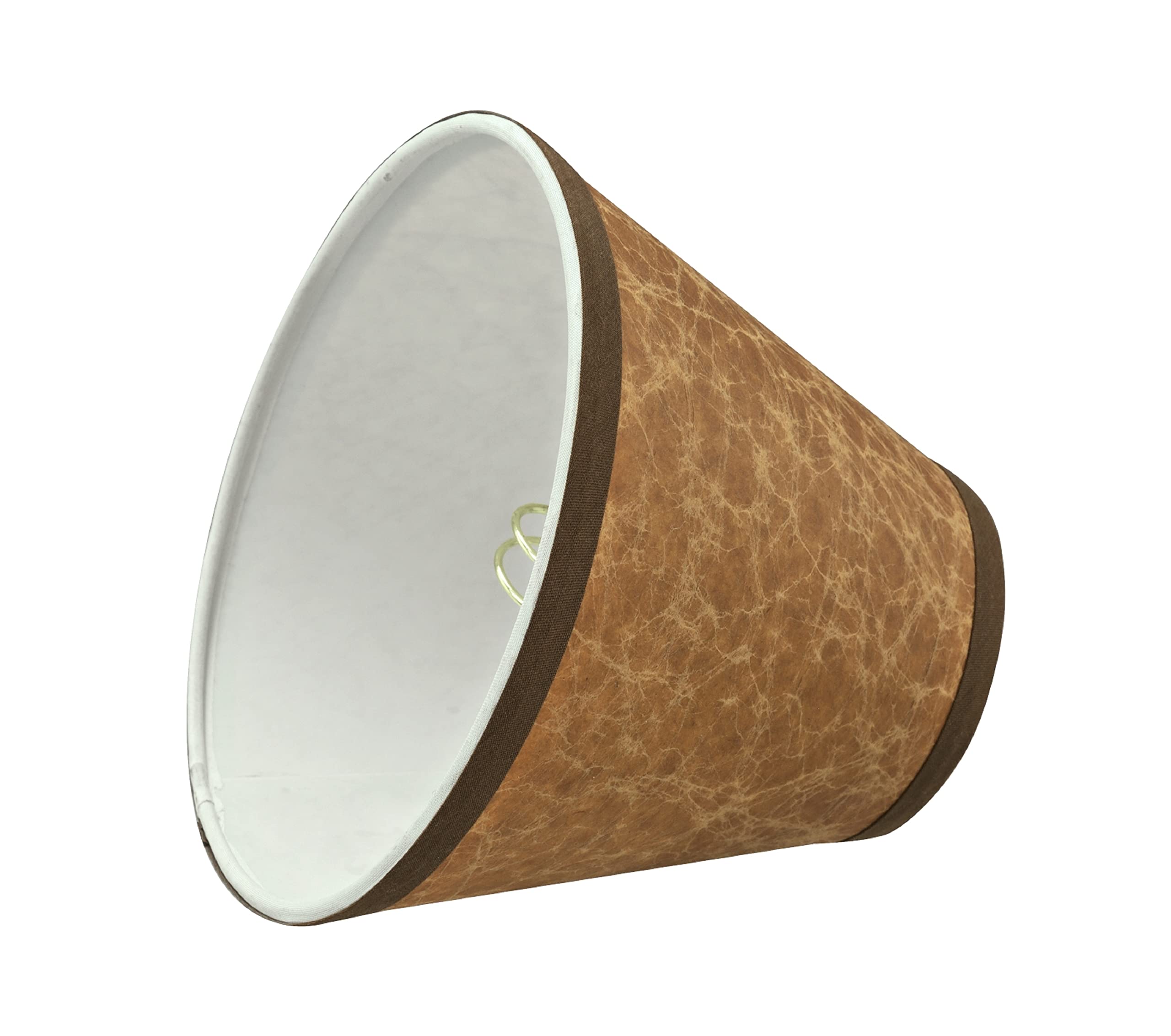 Aspen Creative 32117-2A Small Hardback Empire Shape Chandelier Clip-On Lamp Shade Set (2 Pack), Transitional Design In Dark Brown, 6&quot; Bottom Width (3&quot; X 6&quot; X 5&quot;)