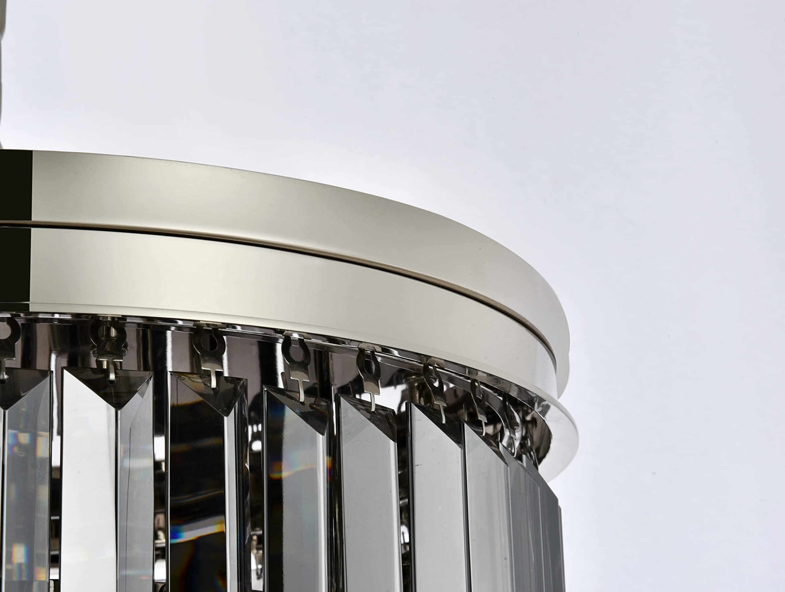 Sydney 9 Lt Polished Nickel Flush Mount Silver Shade (Grey)