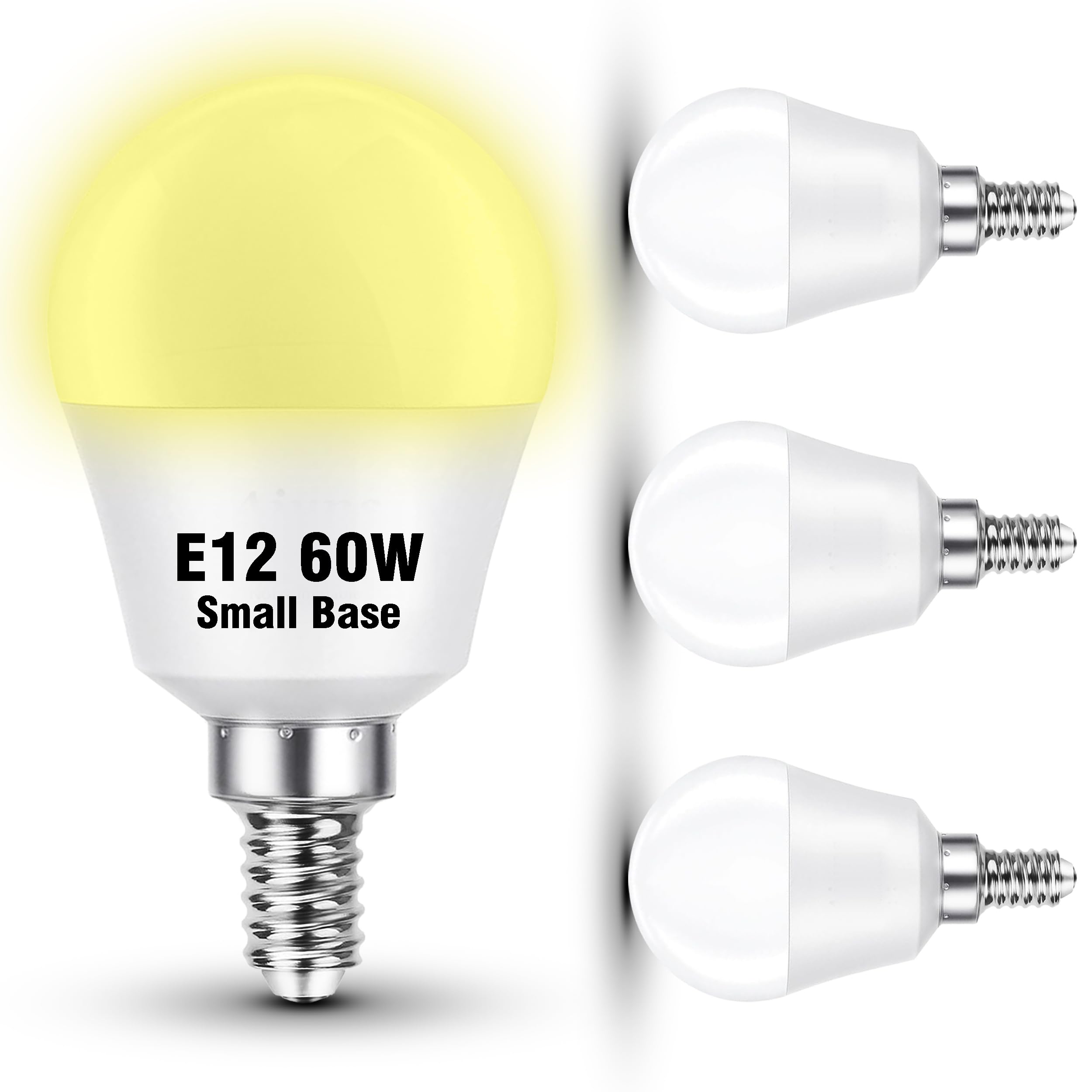 E12 Candelabra LED Light Bulbs 60W Equivalent, Natural White 4000K 5W 600LM, G45 Shape A15 Globe E12 Small Light Bulbs for Chand