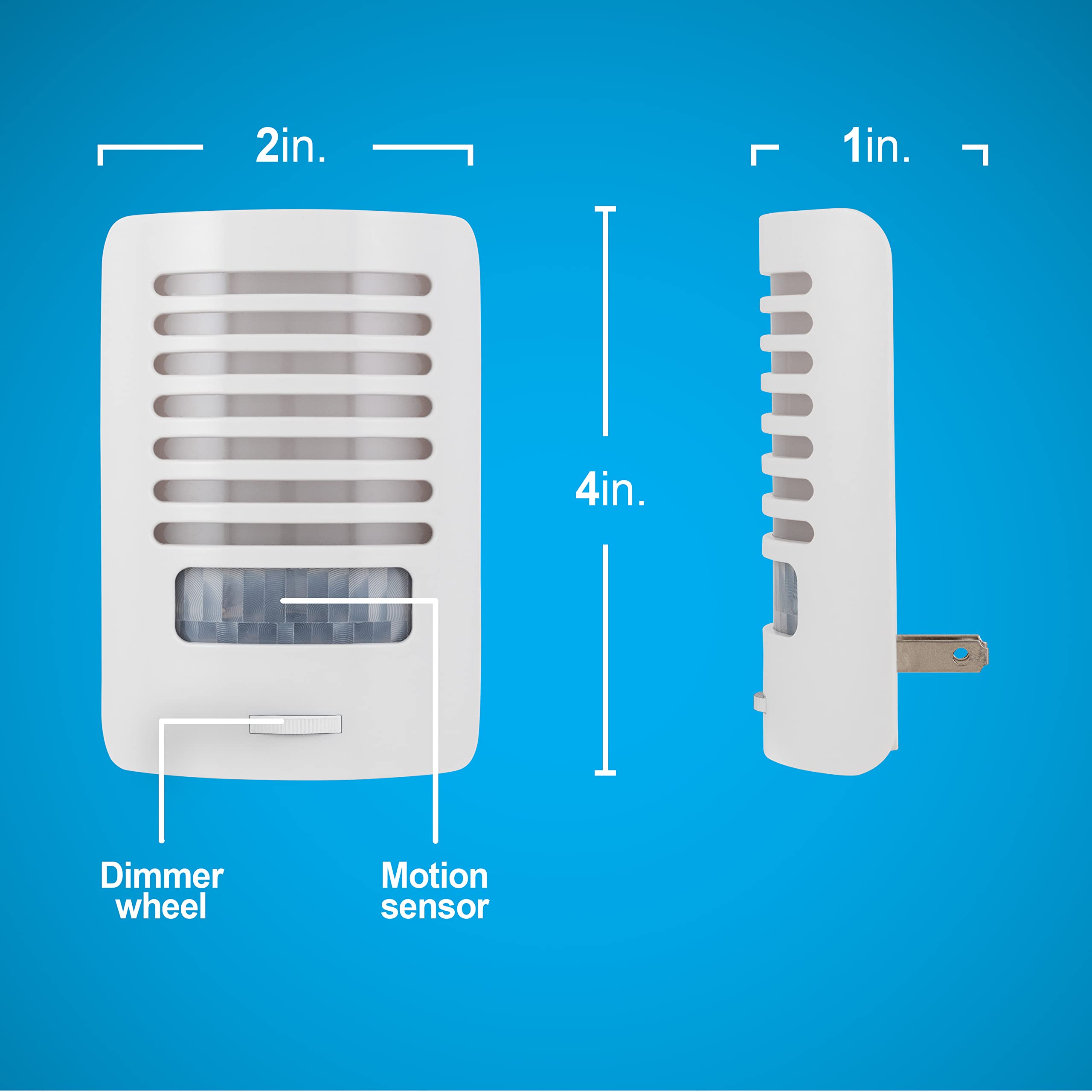 Ge Led Night Light, Motion Sensing, Dimmable, Louver Shade, White, Plug-In, Ul-Certified, Ideal Nightlight For Bedroom, Bathroom