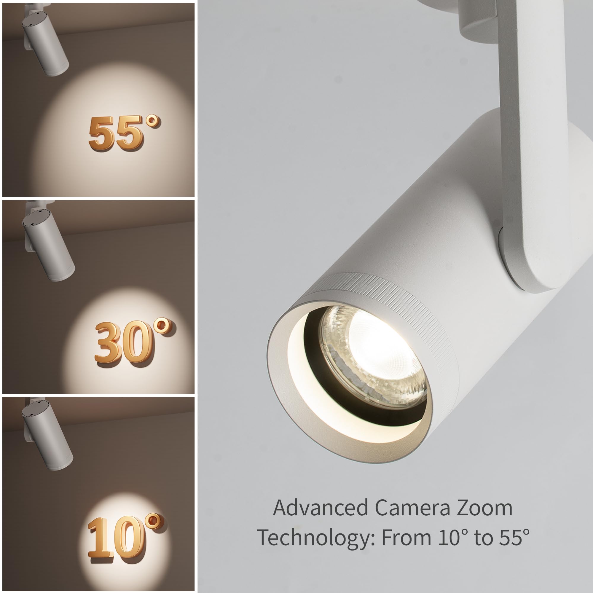 Aisilan 12W Dimmable White Led Ceiling Spotlight, Adjustable Beam Angle 10-55°, Cri 97