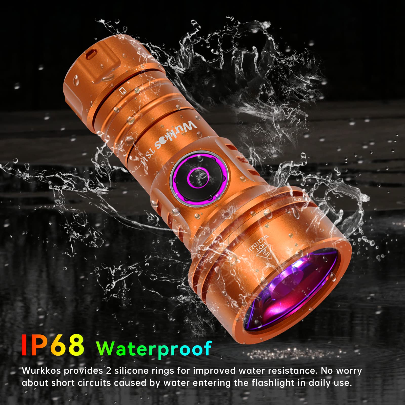 Wurkkos Ts11 Edc Flashlight Rechargeable,Super Bright Led Pocket Flashlight With 616M Beam Distance,Compact Led Flashlight With