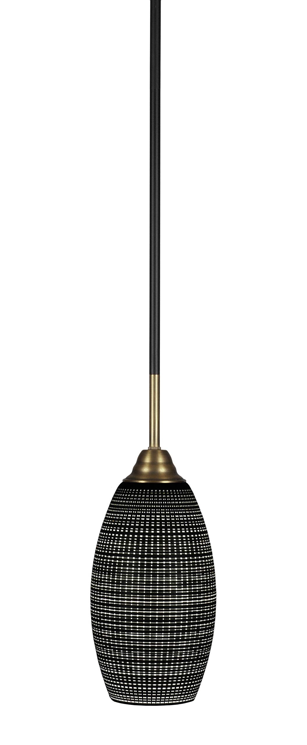 Toltec Lighting Paramount 1 Light Mini Pendant in Matte Black & Brass (3401-MBBR-4049)