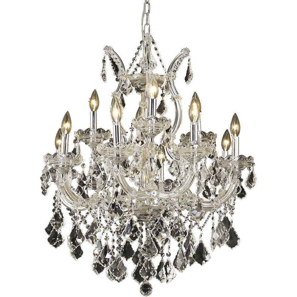 Elegant Lighting 2800D27C/RC Chandelier 13-Light 27in Chrome Clear Crystal