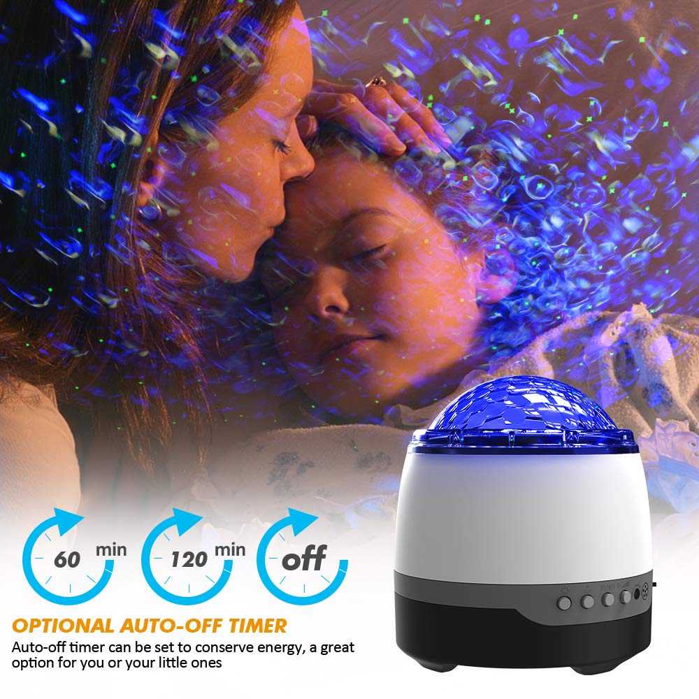 Elec3 Galaxy Projector, Multicolor Star Light Projector with Remote, Timer, Music Speaker, 4 Piece Set, Model SKE-SZX-X01