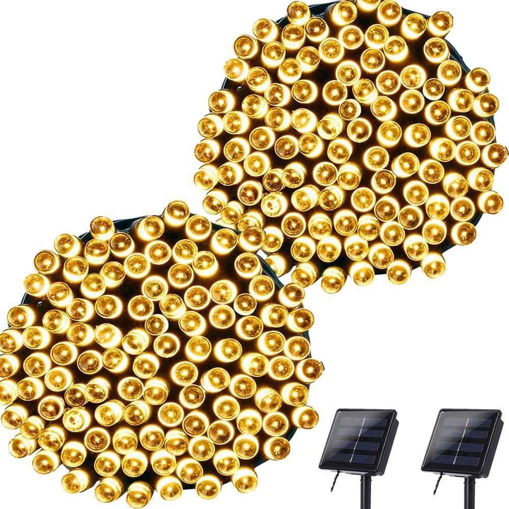 LYHOPE Solar String Lights, 72ft 200 LED 8 Modes Waterproof Outdoor Fairy String Lights for Garden, Patio, Home, Party, Wedding,