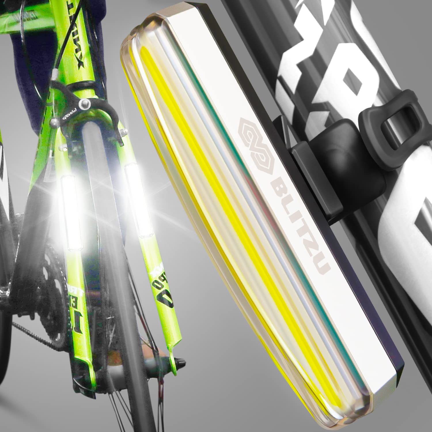 Blitzu 2025 Cyborg 200H Bike Lights Headlight Usb-C Rechargeable Led Bicycle Light For Night Riding, Cycling Safety Reflector Ac