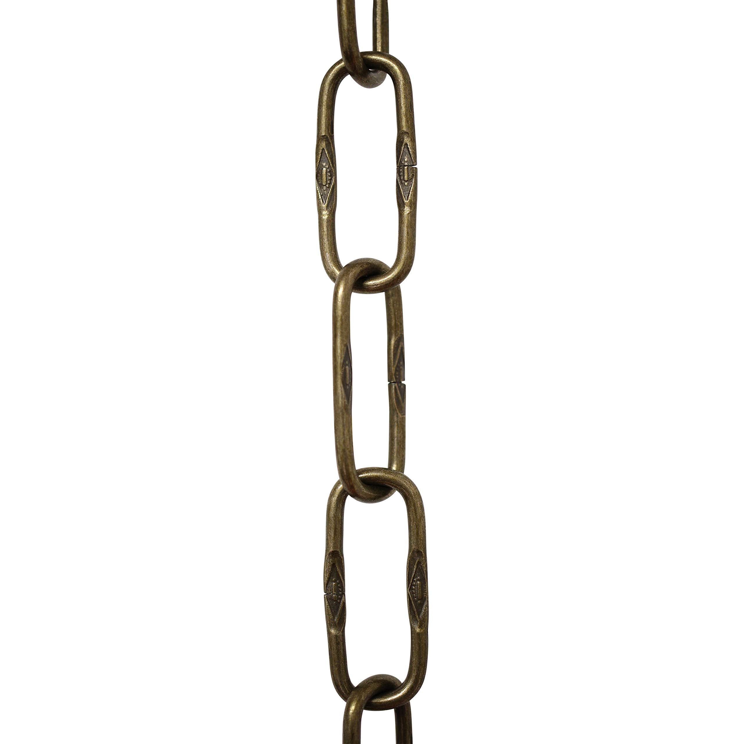 RCH Hardware Steel Chandelier Chain, 3 Feet, Antique Brass, Model CH-S58-40-AB-3, Alloy Steel