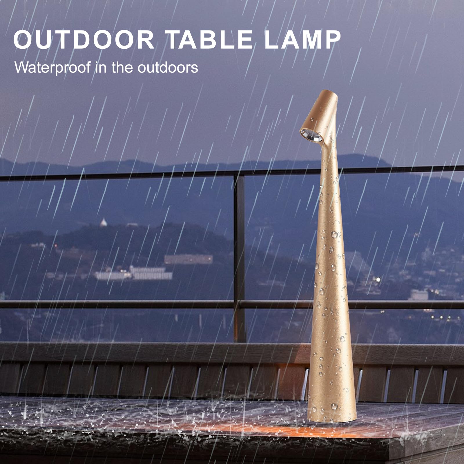 Hebangya Cordless Small Table Lamps,3 Levels Brightness Portable Desk Lamp,Rechargeable Battery Lights For Outdoor, Restaurant,