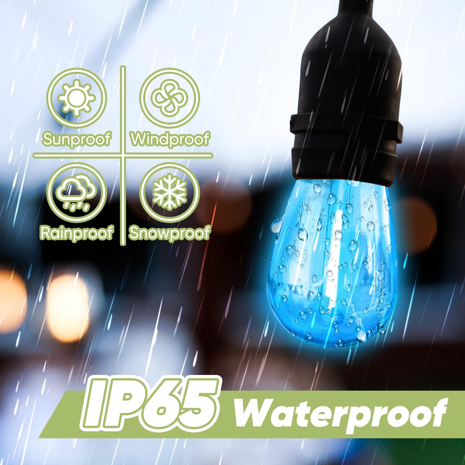 Jaheks 30-Pack Red Green String Light Bulbs, S14 Led Replacement Bulbs For Outdoor String Lights, Patio Light Bulbs, 1W E26 Base