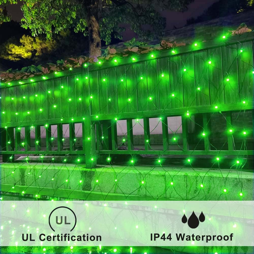 Pooqla RGB Net Lights, 14.8x4.9ft Waterproof 240 LED Color Changing Outdoor Decoration, Multicolor for Christmas, Halloween, Wedding