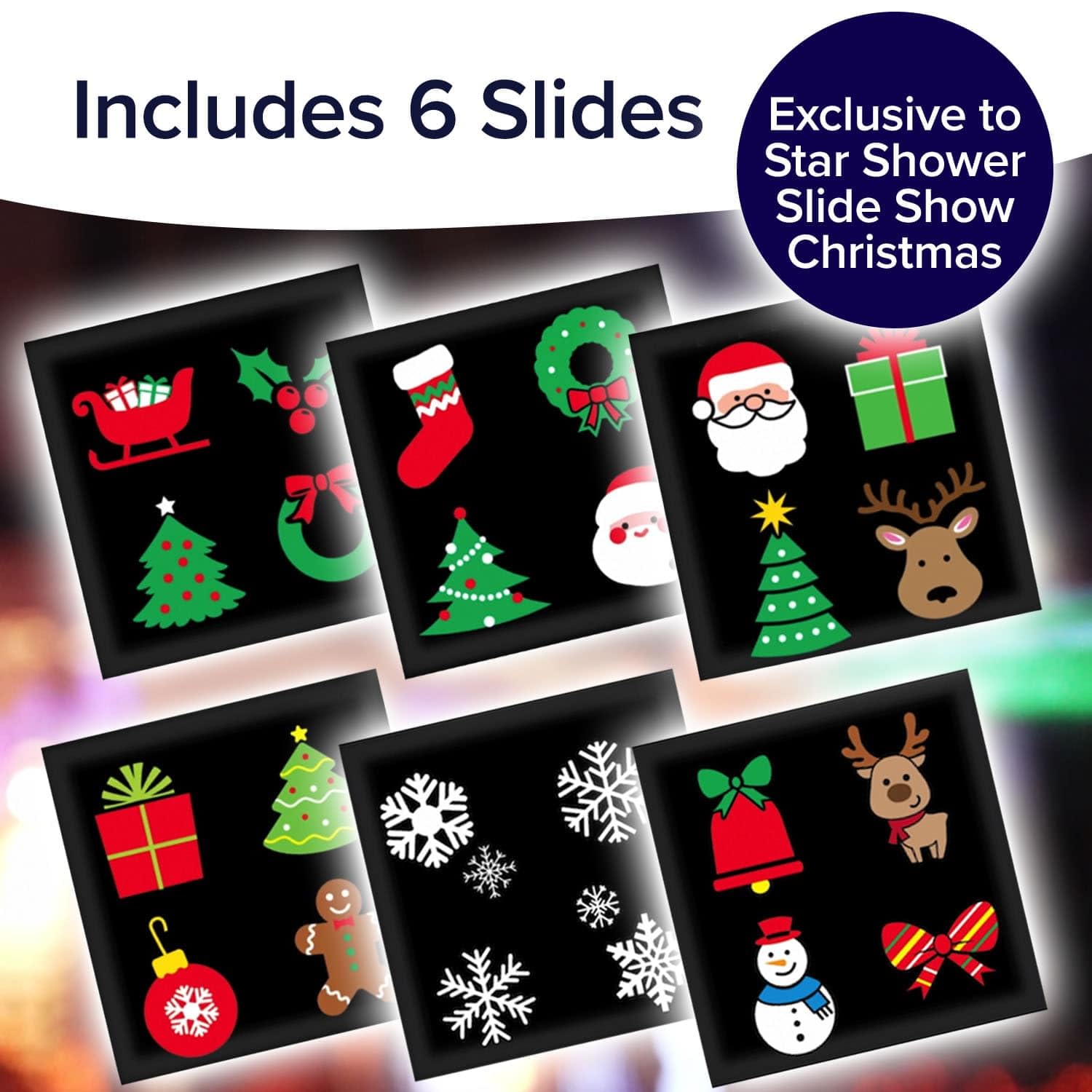 Star Shower Slide Show Christmas Led Projector, As-Seen-On-Tv, Showcase Your Home With Full-Color Holiday, Remote Control, Use 2