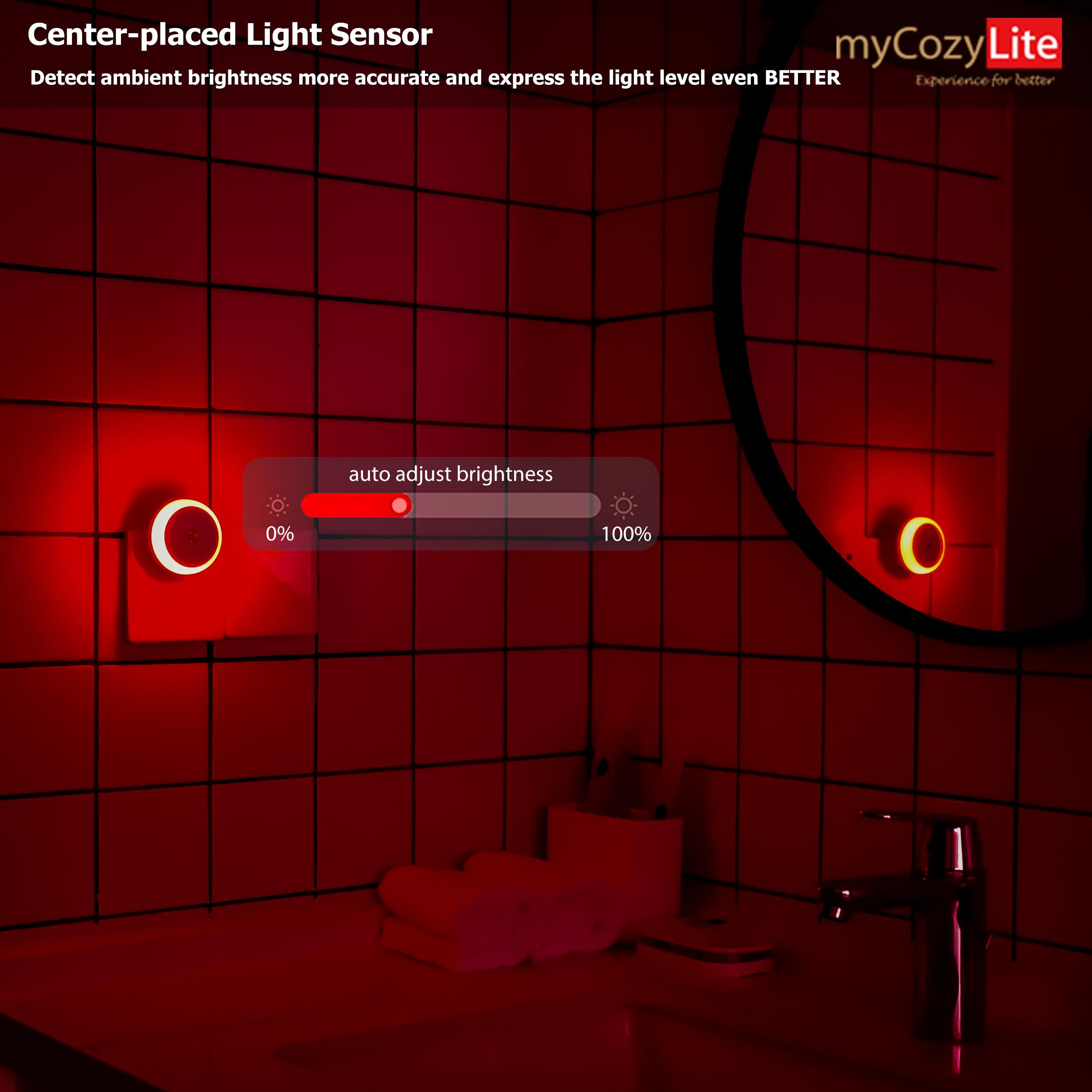 Red Night Light, Led Night Light Plug In, Dusk To Dawn Smart Sensor, Red Light For Sleep, 2 Pack Nightlight Plug Into Wall, For