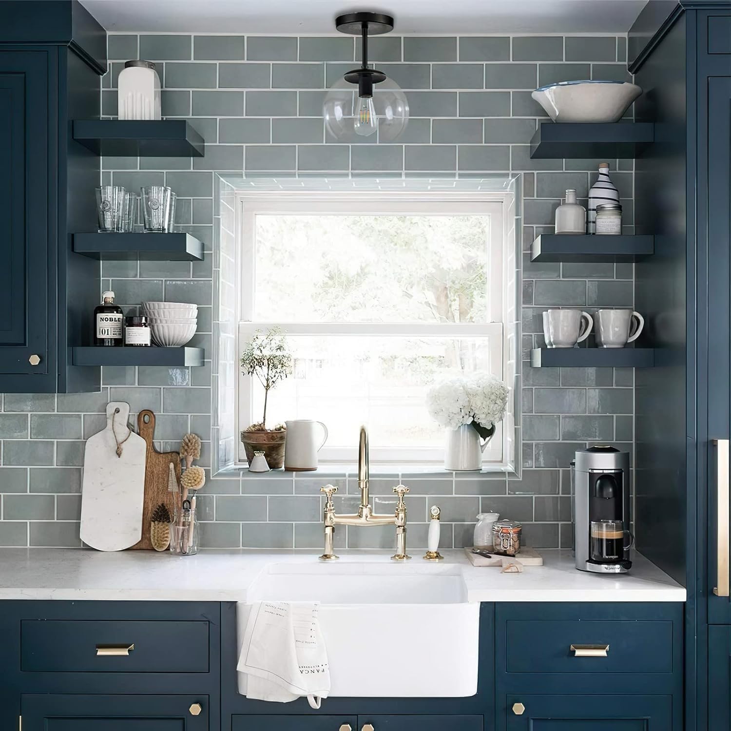 Globe Semi Flush Mount Ceiling Light, Clear Glass With Matte Black Finish, Mid Century Modern Light Fixture Ceiling, Hallway Liv