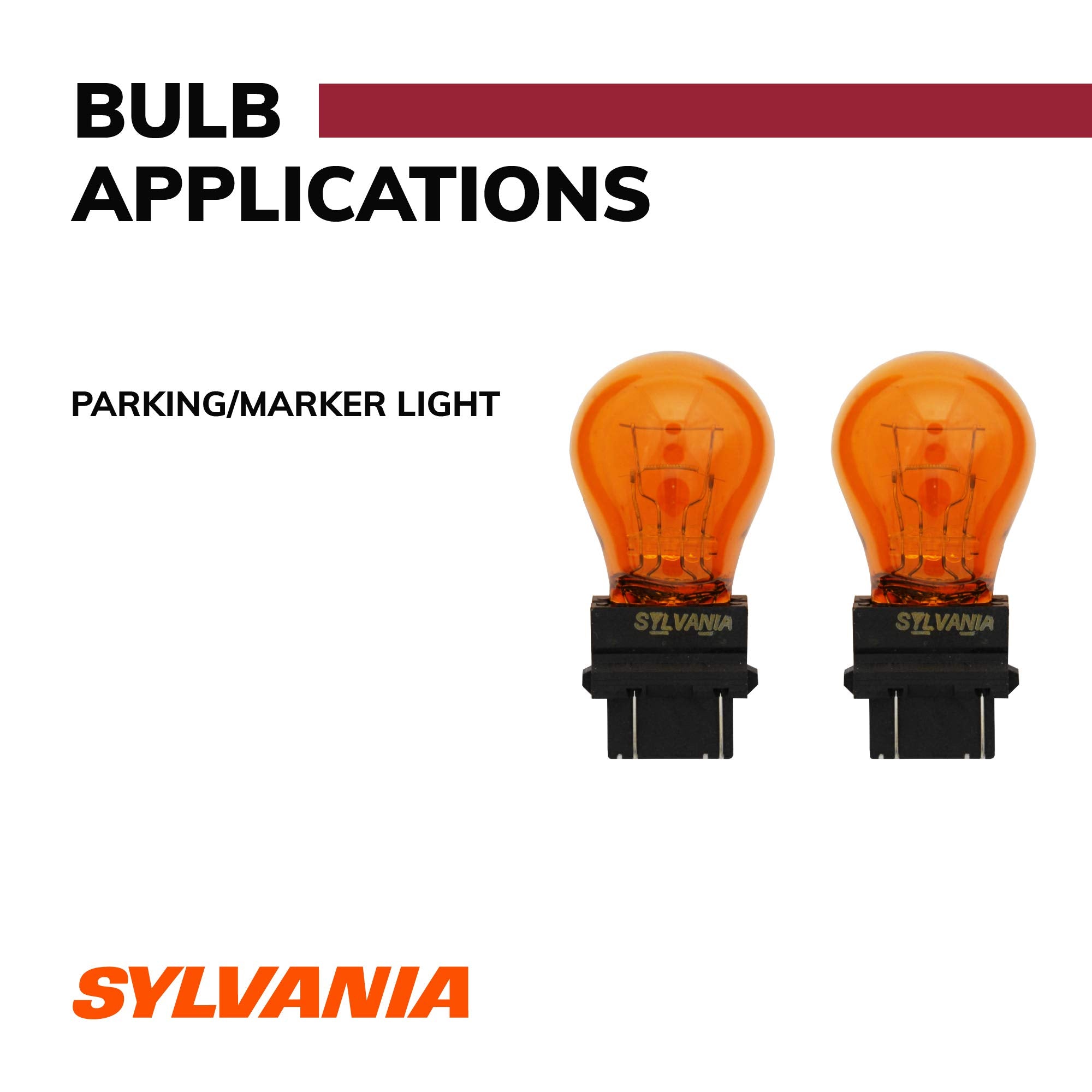 SYLVANIA 3757A Long Life Amber Miniature Bulbs - Ideal for Parking, Side Marker, Turn Signal - Contains 2 Bulbs