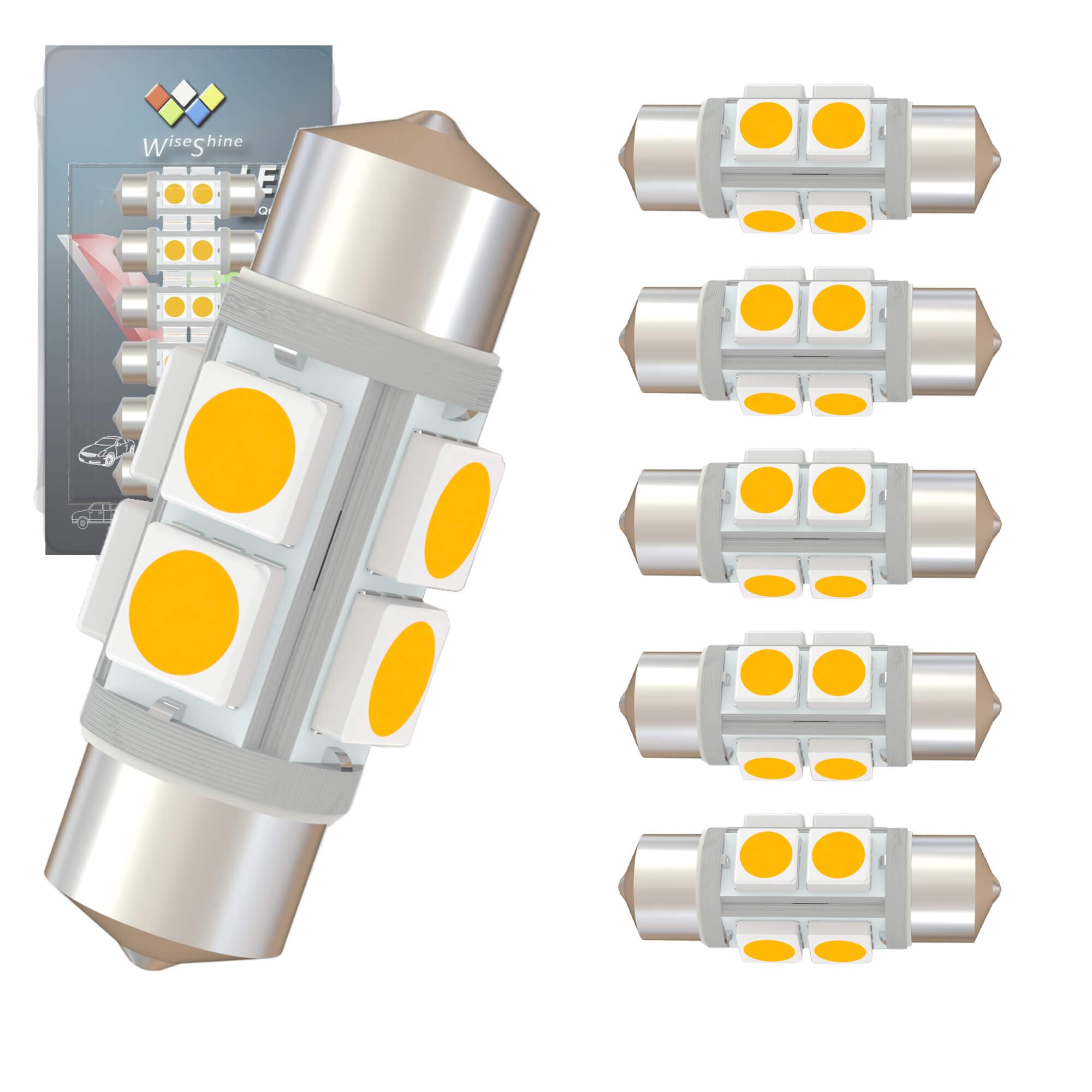 Wiseshine DC 12V 31mm Festoon LED Bulb DE3175 LED Car Bulb Warm White for Camper RV Automotive Interior Dome Reading Map Cargo L