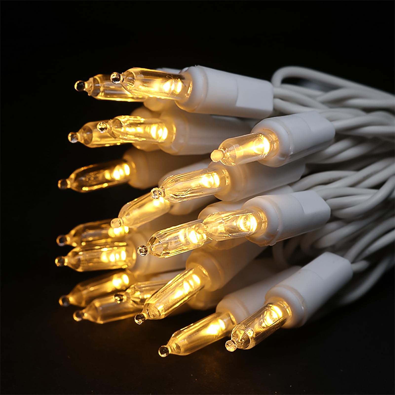 Multi-Sparking Warm White Christmas Lights (11 Feet, 35 Count) - Led Christmas Tree Lights White Wire, Mini String Lights For Indoor And Outdoor Christmas Decorations