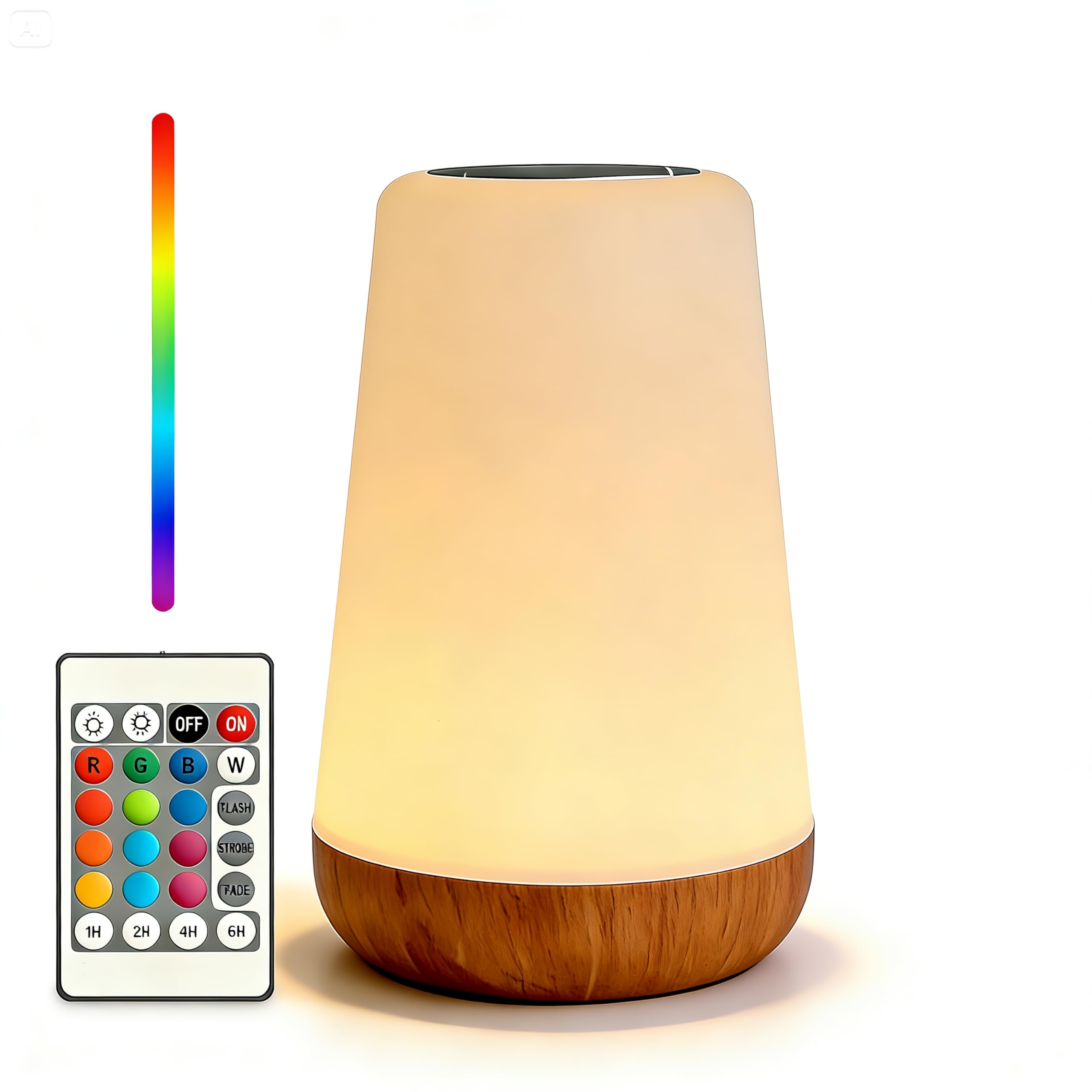 Junlumen GlowLite 1 - LED Night Light with Remote, 13-Color Changing Ambiance Light for Living Room, Dining Table & Camping, Tou