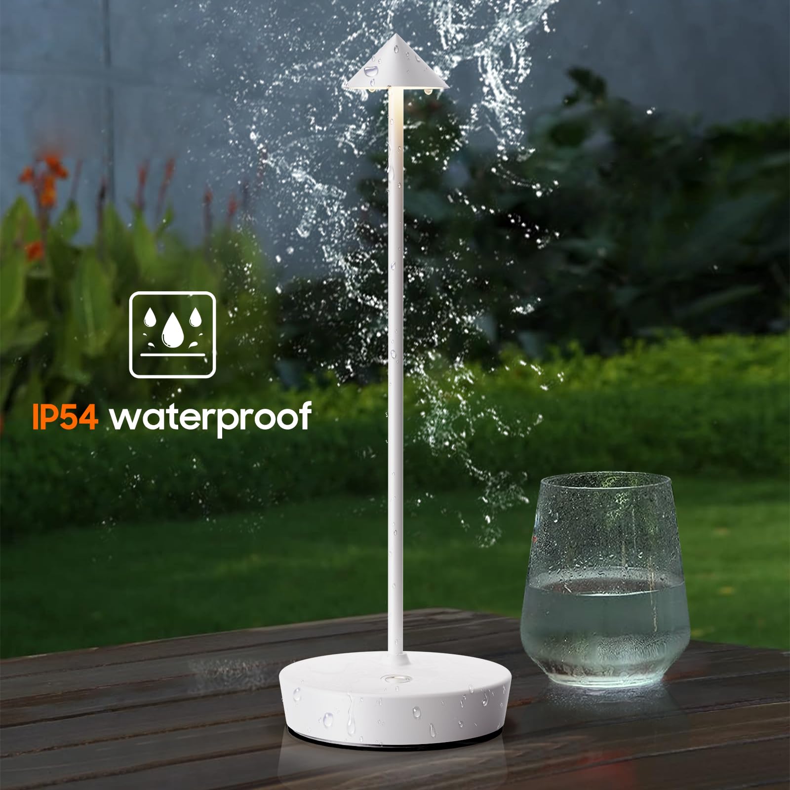 Tpczqj Set Of 2 Rechargeable Cordless Table Lamp,6000Mah Led Battery Operated Desk Lamp Touch 3 Color Dimming Portable Outdoor W