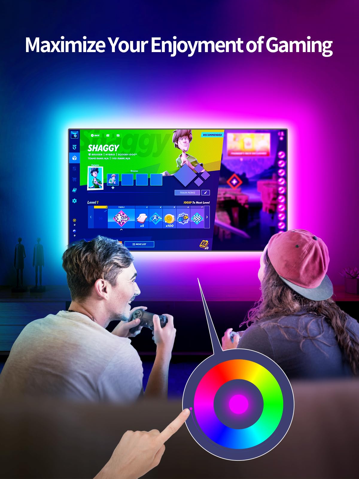 Kantutoe 9.84Ft Rgb Tv Led Backlight With Music Sync, Bluetooth App & Remote For 32-43&quot;