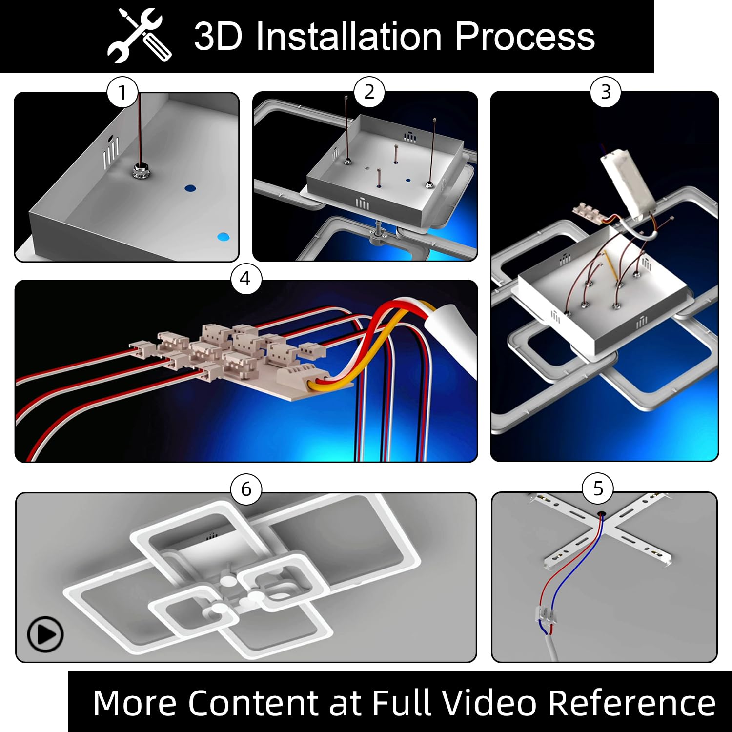 Modern Led Ceiling Light,41.7In Modern Led Ceiling Lamp For Living Room Kitchen Bedroom,Flush Mount Light Dimmable,8 Square Fram