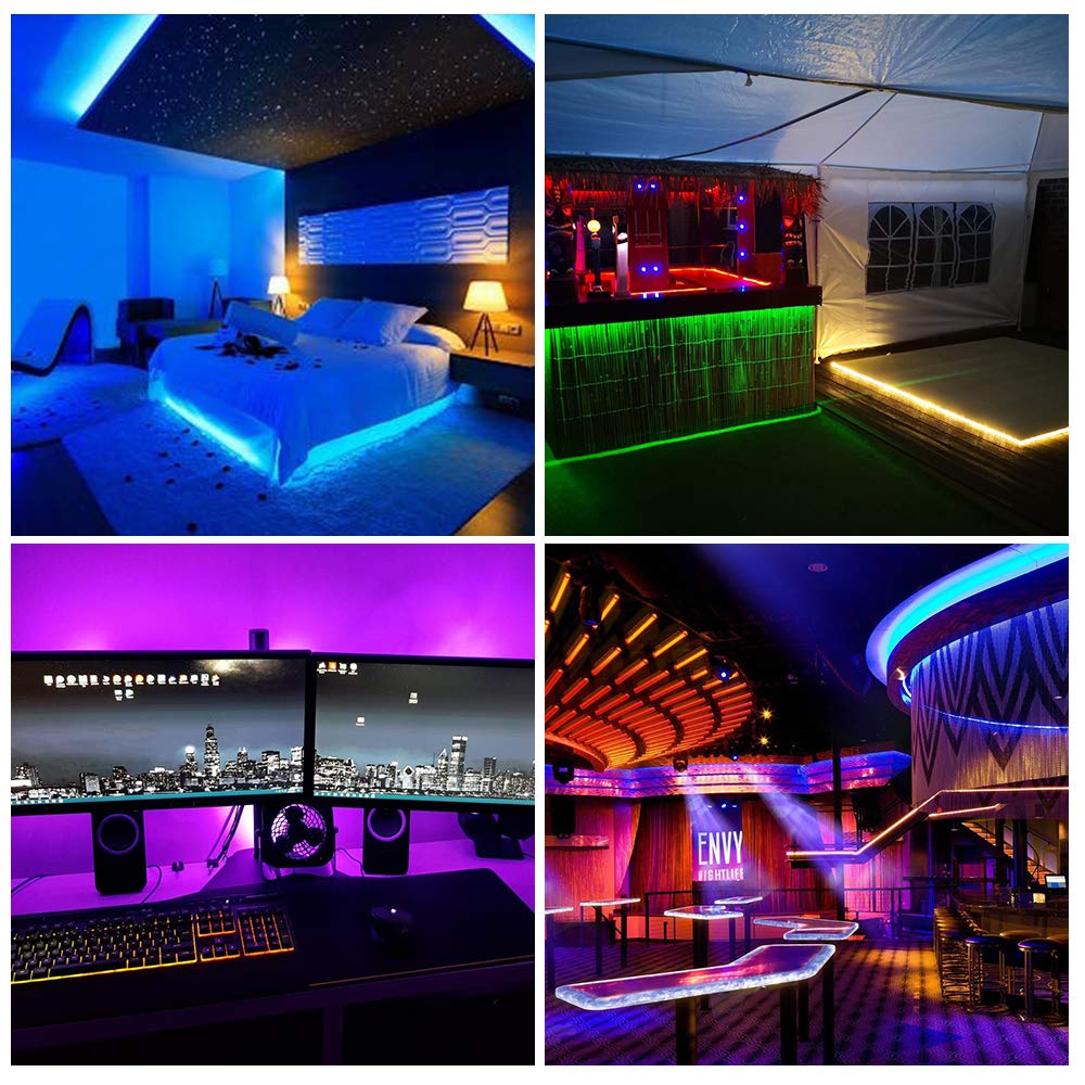 Btf-Lighting Ws2812B Rgb Led Strip 16.4Ft 300Led Chasing Effects Ip65 Black Fpcb