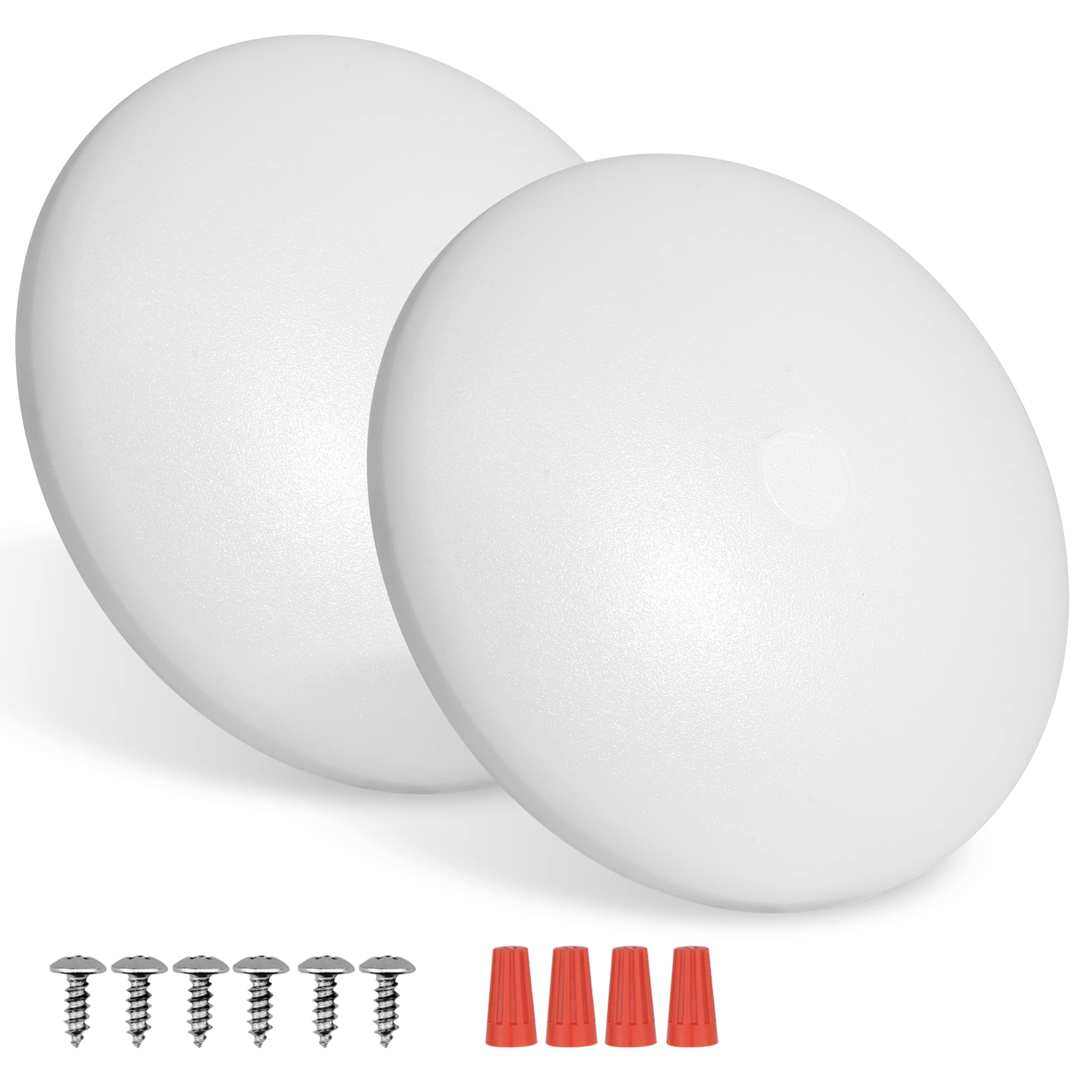 RVZONE LED Ceiling Puck Light, 12V Dimmable, 2 Pack, Cool White, Plastic, Surface Mount for RV, Boat, Camper Van, Travel Trailer
