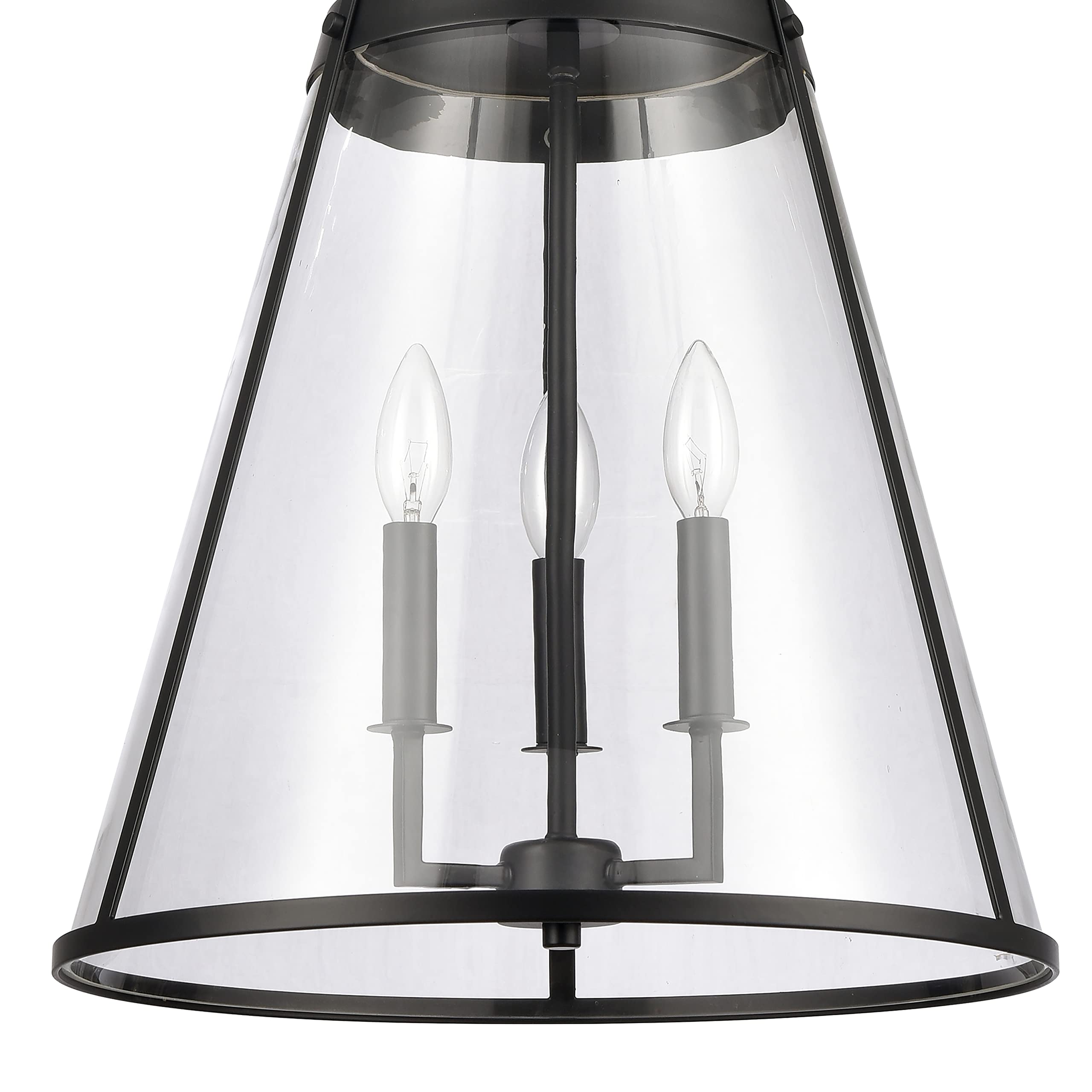 Elk Home Judy 3-Light Pendant, Matte Black Finish, Clear Glass, 16&quot;W X 16&quot;D X 20&quot;H,