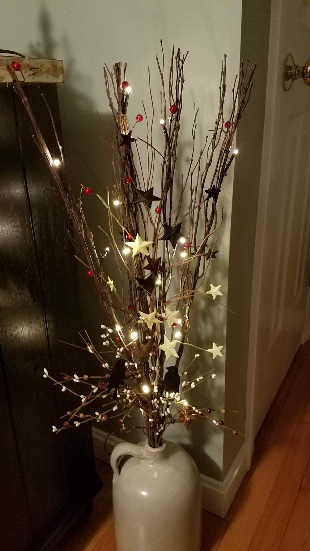 LIGHTSHARE 36Inch 16LED Natural Willow Twig Lighted Branch, USB Plug-in & Battery Powered, Brown Branch, Model YLT16