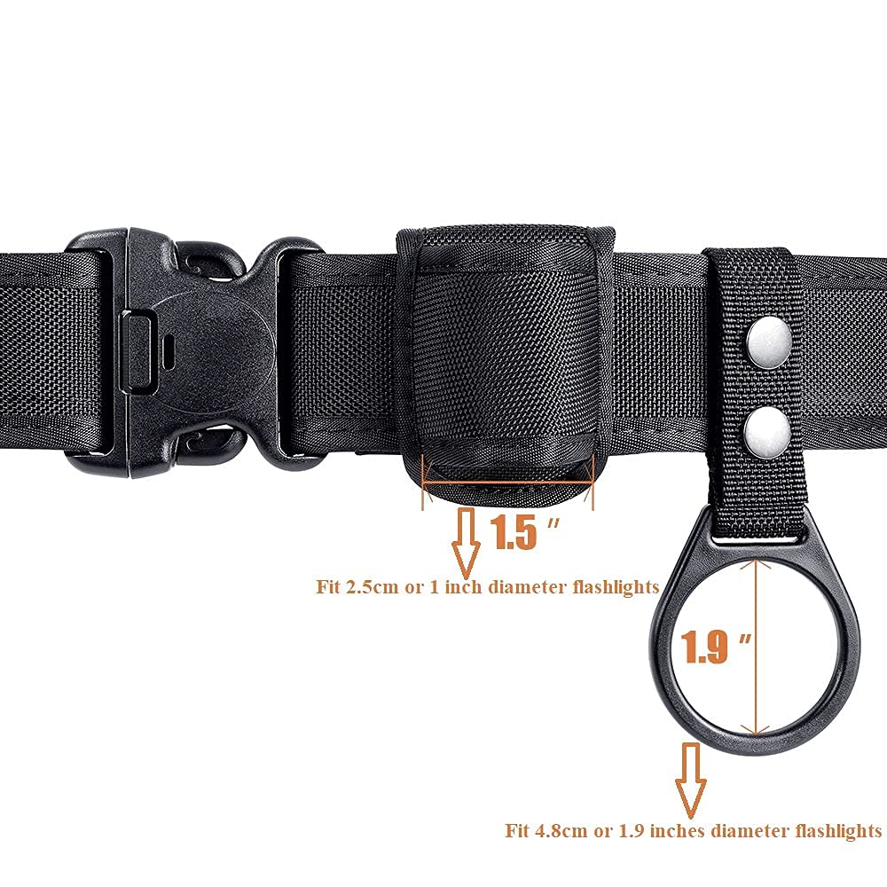 Taftacfr Compact Flashlight Holder(Open Top)+ Flashlight Ring Strap Holder Hold Mag Lite And Other D/C Cell Flashlights(Nylon Ou