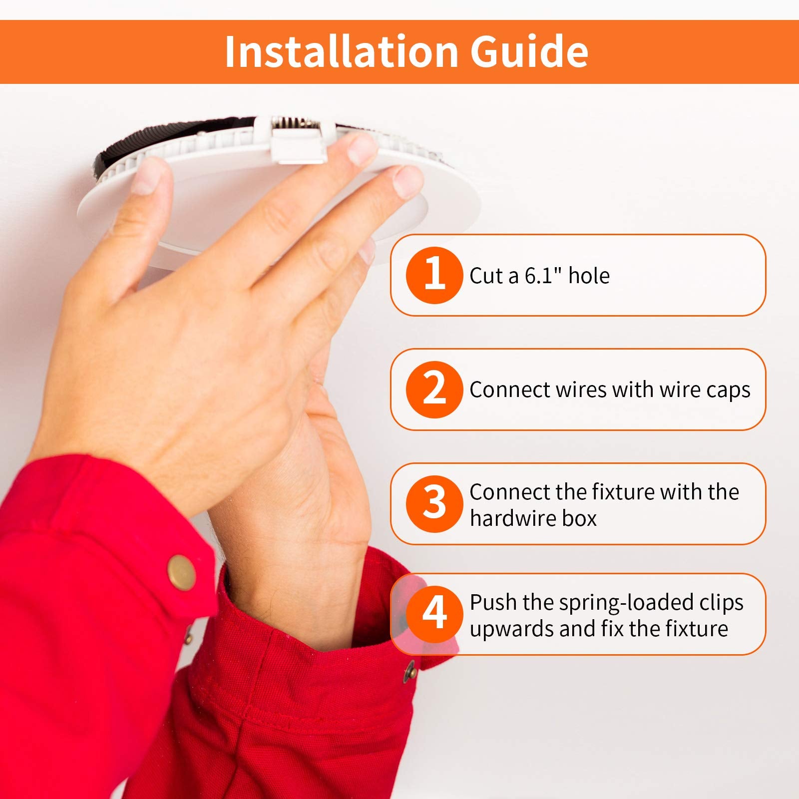 Meconard 4 Pack 6 Inch Ultra-Thin Led Recessed Ceiling Light, 3000K/4000K/5000K Selectable, Dimmable 12W=110W, 1050Lm, Ic Rated