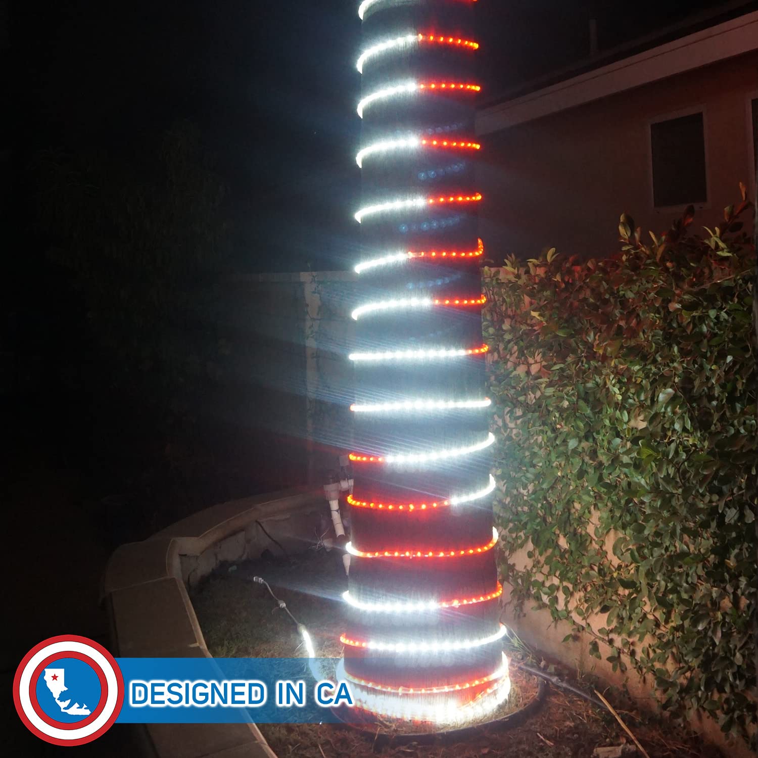 Russell Decor 50Ft/15M Led Rope Lights Indoor Outdoor Decorative Lighting For Party Trees Patio Deck Flexible String Lights-Red White