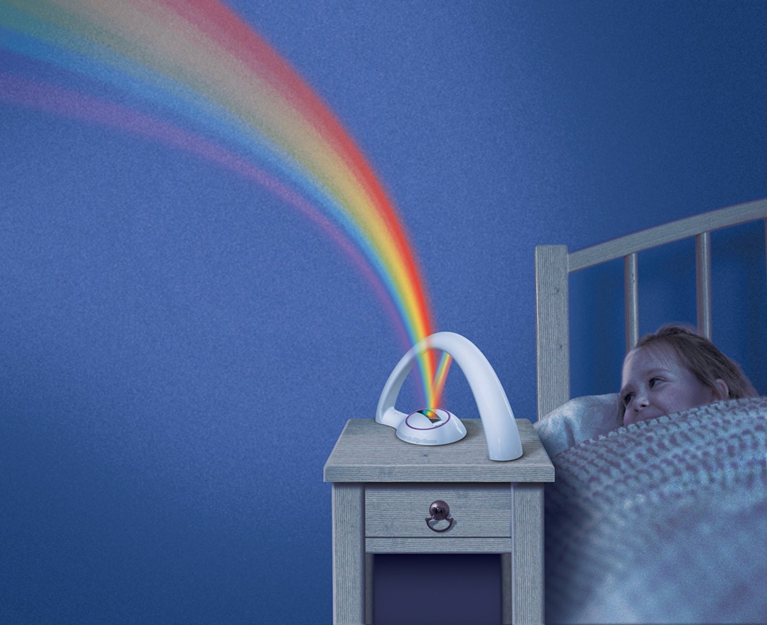 Uncle Milton Rainbow In My Room Night Light Projector - White Plastic, Model 2063