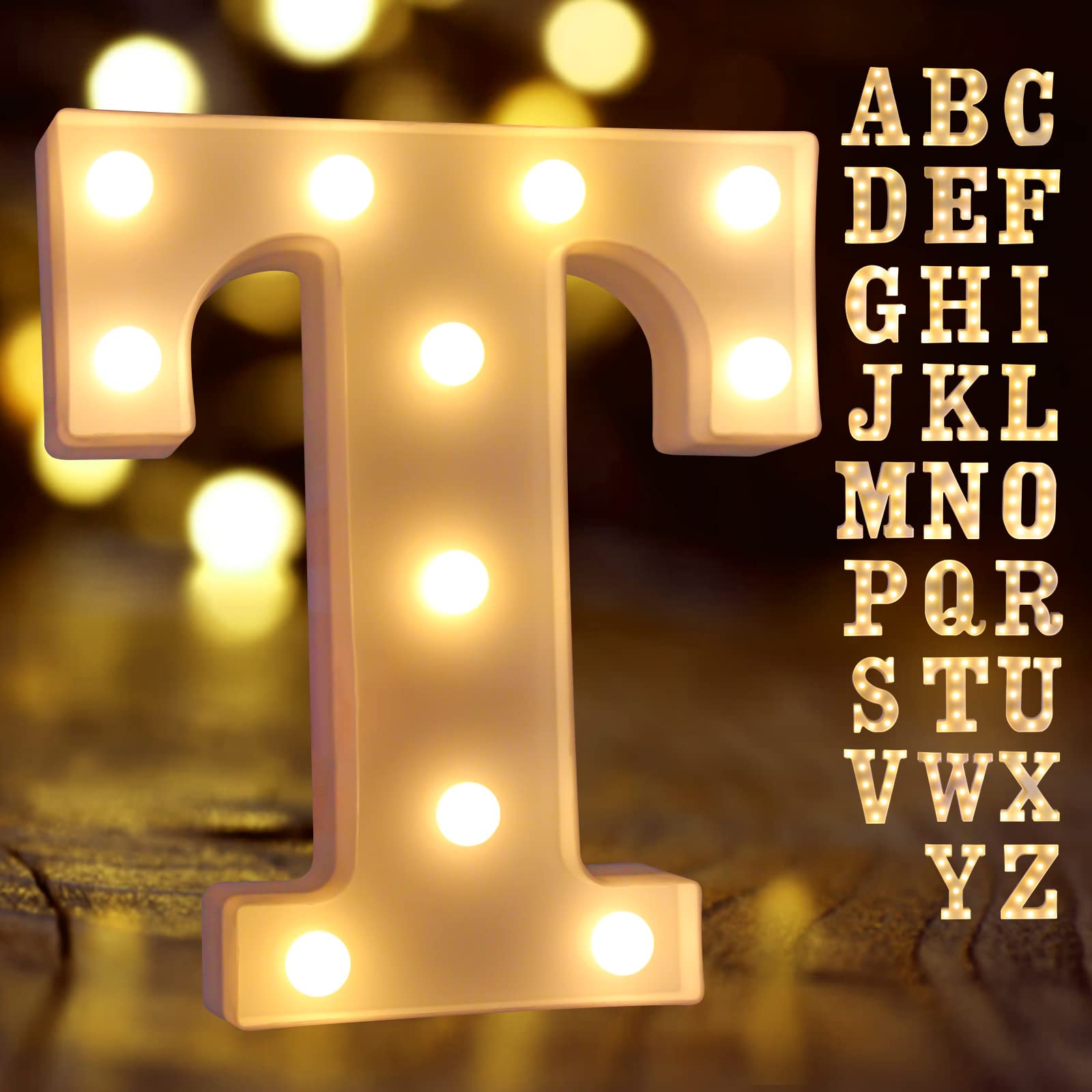 Laerjin Marquee Letters with Lights - Decorative Led Light Up Number Sign for Night Light Wedding Birthday Party Christmas Home 