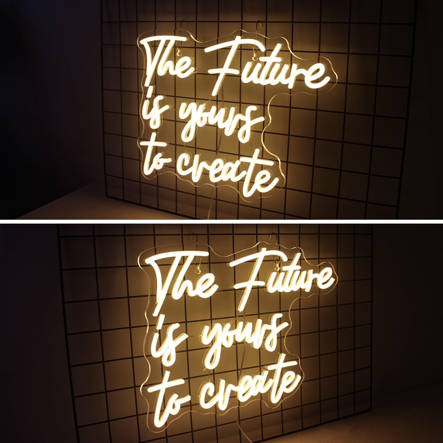 Horseneon Neon LED Sign - Warm White Acrylic Wall Decor for Bedroom, Living Room, Office, Childrens Room - USB Powered