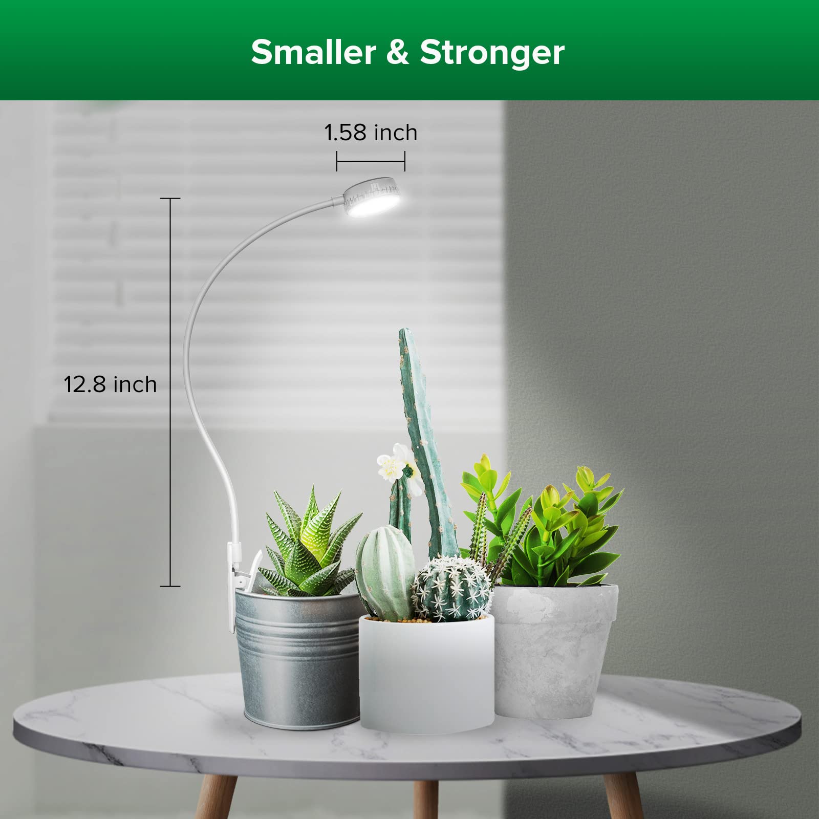 SANSI Grow Lights for Indoor Plants, 4000K Full Spectrum, 4-Level Dimmable, 2-Pack, White, Model C23ZW013-T0005A27