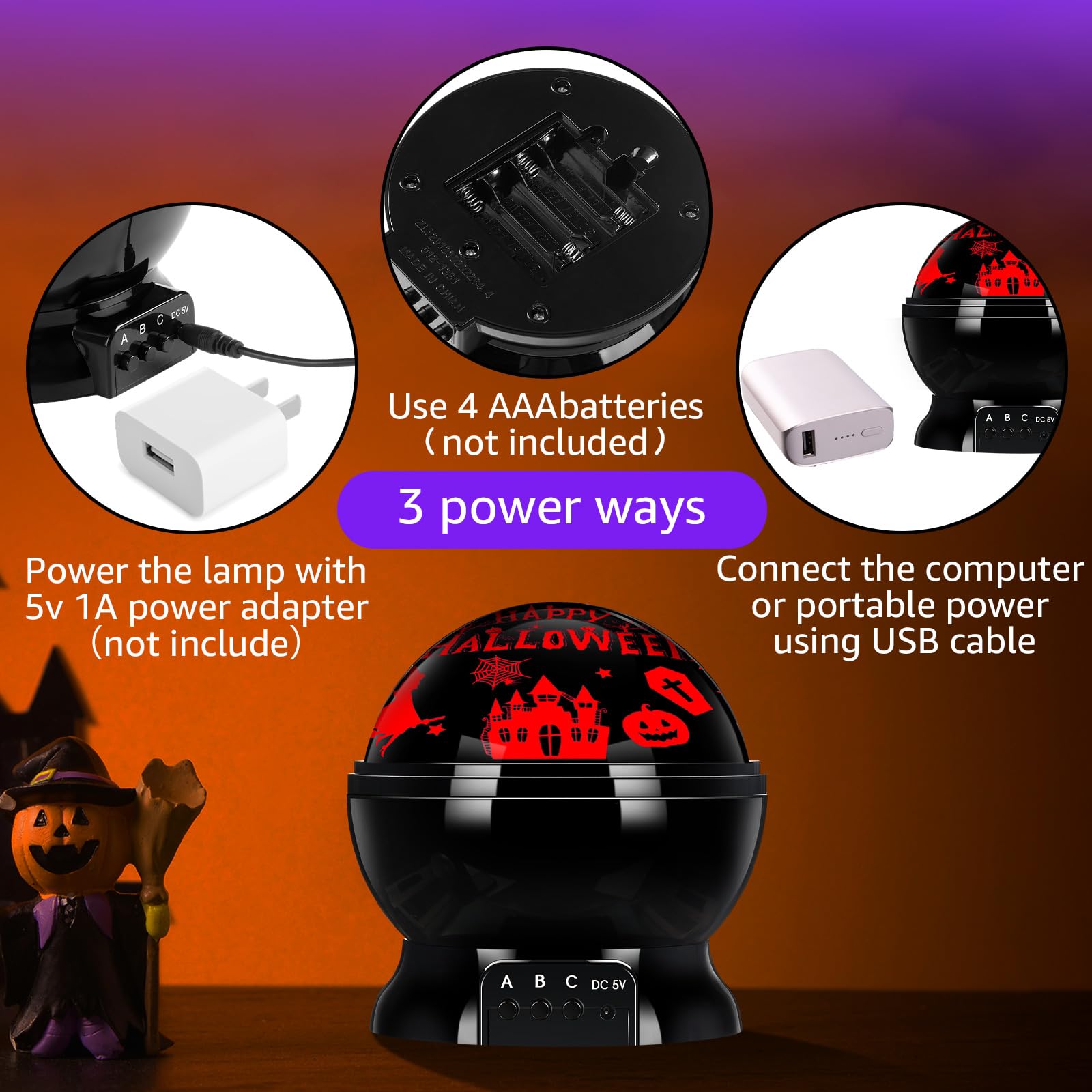 Rossesay Halloween Projector Lights Indoor Happy Halloween Projection Light Led Spooky Pumpkin Ghost Spider Decorative Outdoor Lighting Projectors For Halloween Party Holiday Garden Landscape Decor