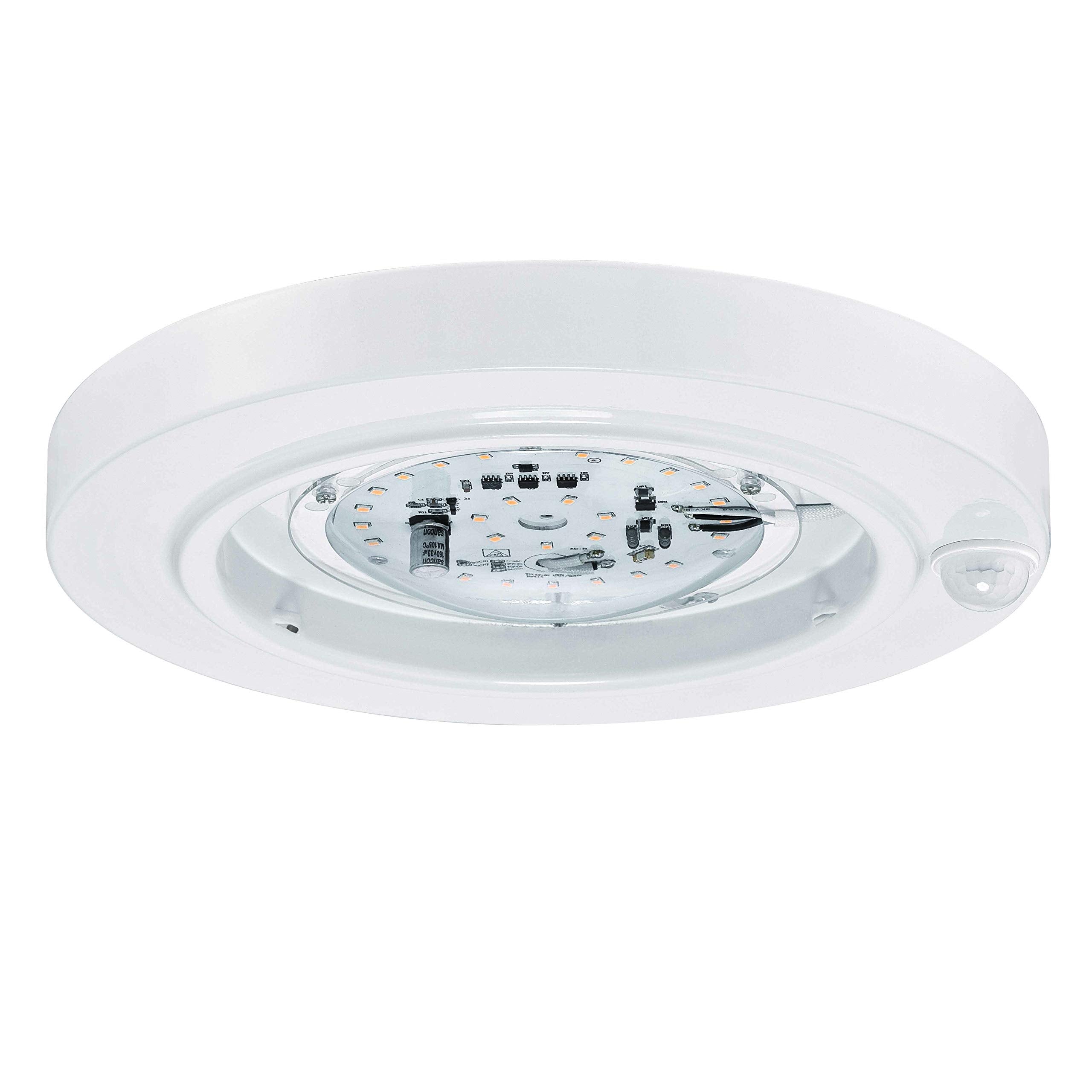 Gruenlich Led Motion Sensor Flush Mount Ceiling Lighting Fixture, 8.7 Inch 11.5W 890 Lumen, Metal Housing, Etl Rated, 2-Pack, Wh