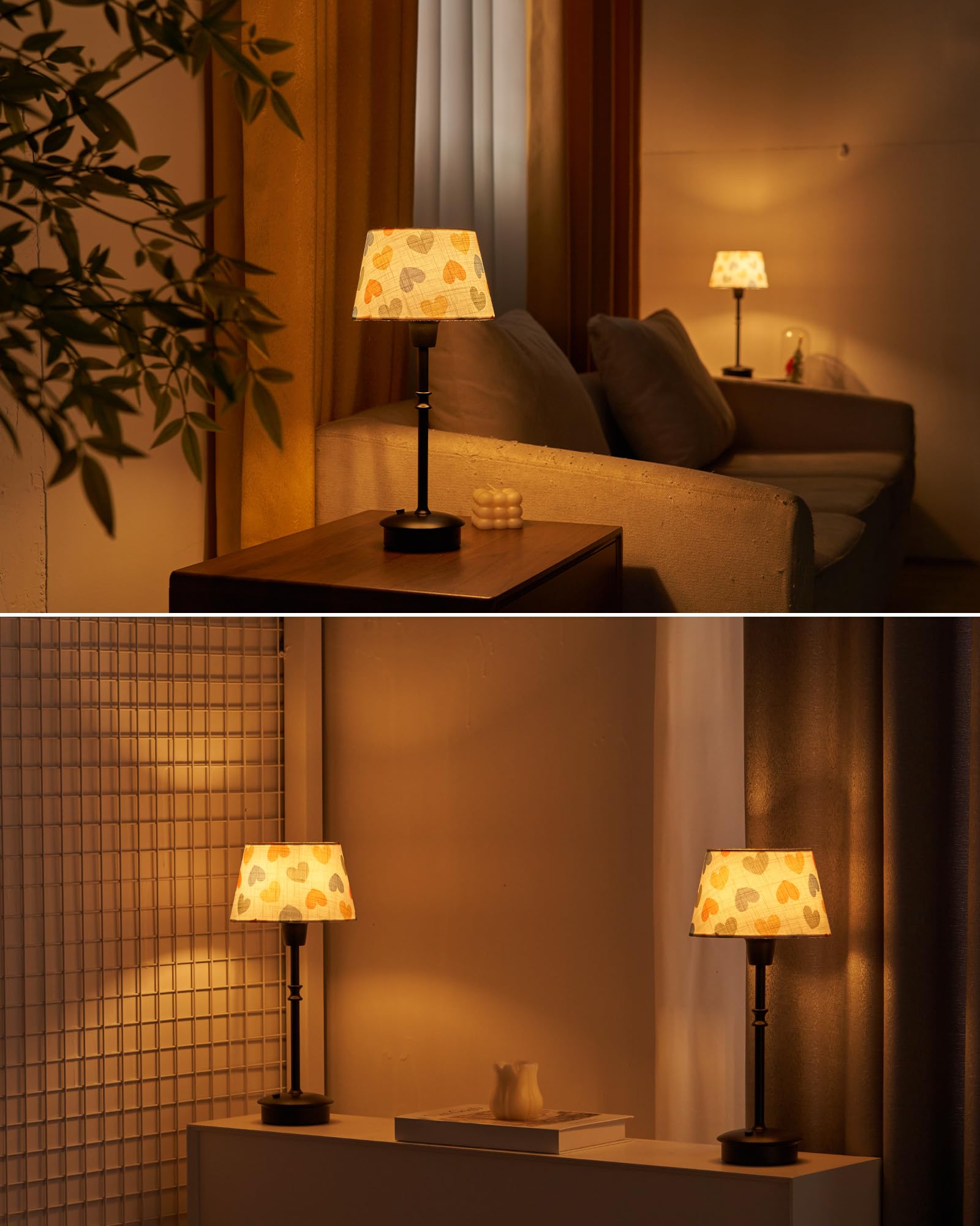 Depecal Cordless Table Lamp With Dimmer, 5200Mah Rechargeable Battery Powered Lamp, 13'' Small Touch Bedside Night Lights, Warm