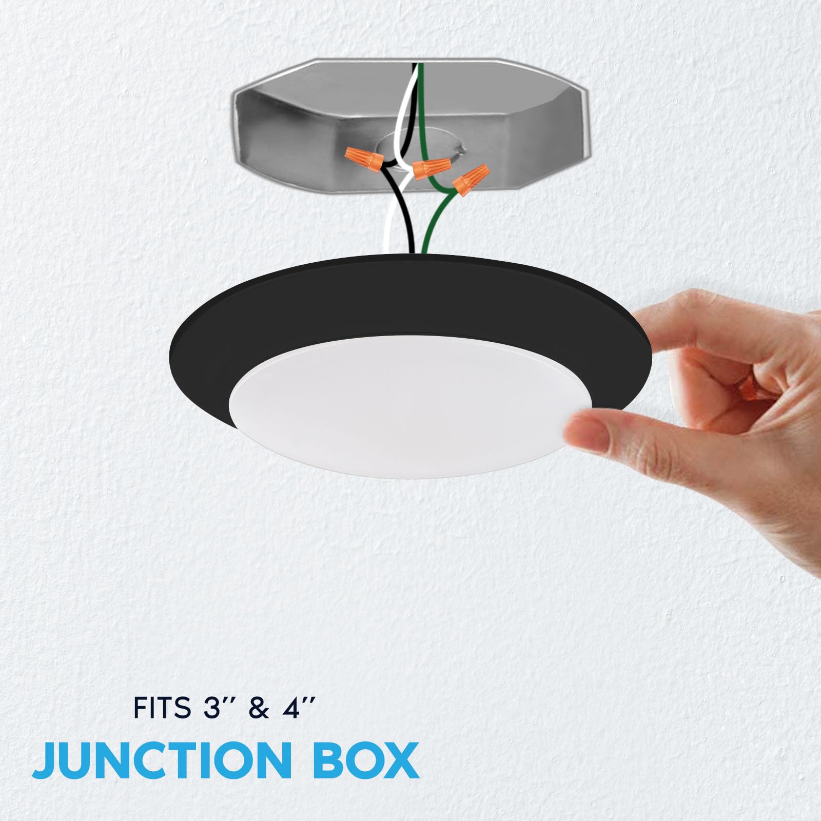 Luxrite 6 Inch Led Disk Light - Dimmable Flush Mount, 12.5W, 1000Lm, 5Cct, Black, Damp Rated, Model Lr238