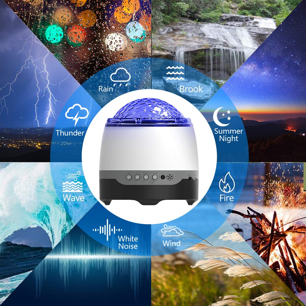 Elec3 Galaxy Projector, Multicolor Star Light Projector with Remote, Timer, Music Speaker, 4 Piece Set, Model SKE-SZX-X01