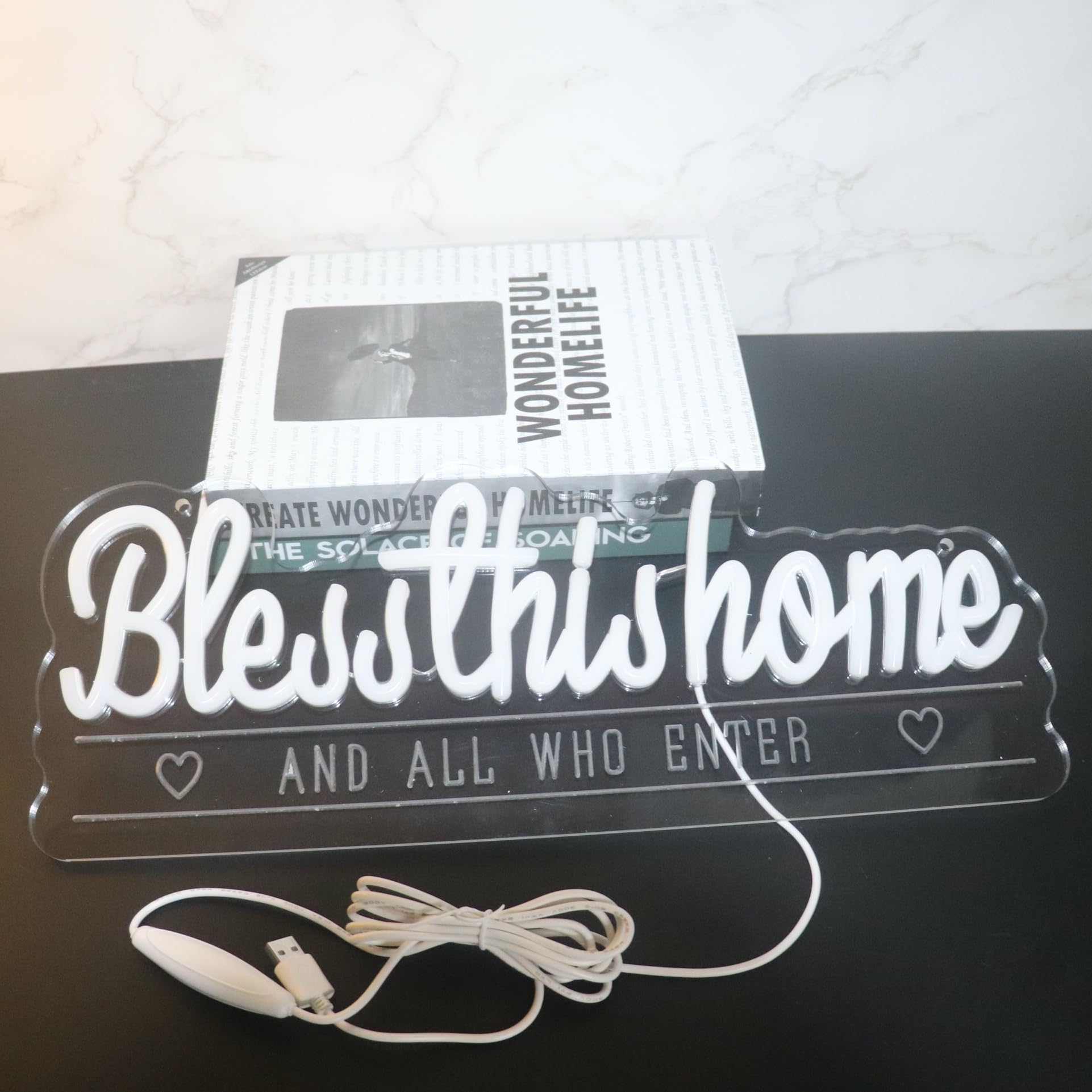Bless This Home And All Who Enter Neon Sign  Positive Quotes Decorative Neon Lights For Home Room Wall Decor Neon Light Sign  Christmas Birthday Thanksgiving Gift