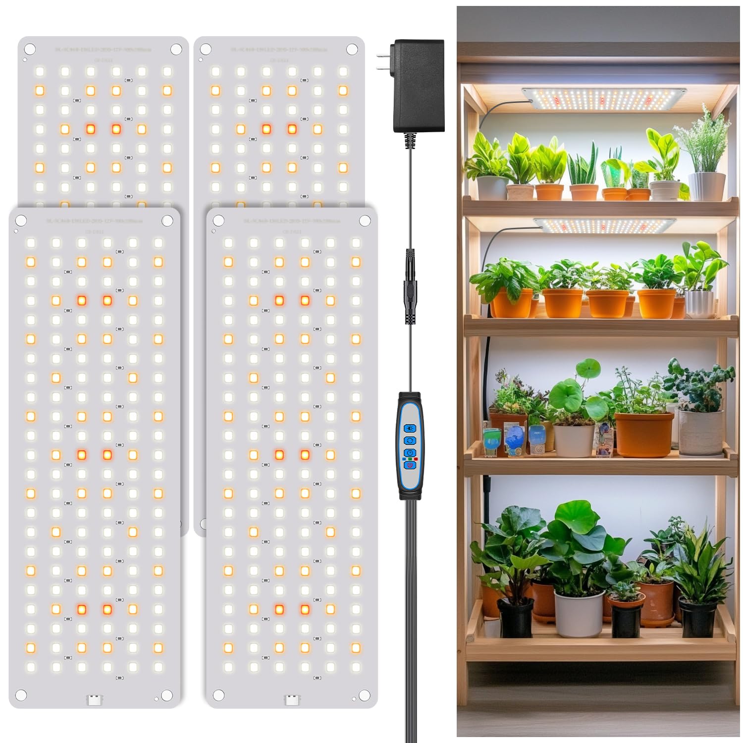 Aumtrly Grow Lights for Seed Starting, 552 LED Full Spectrum Plant Light Panel for Growing Indoor Plants, Slim Grow Lamp with UL