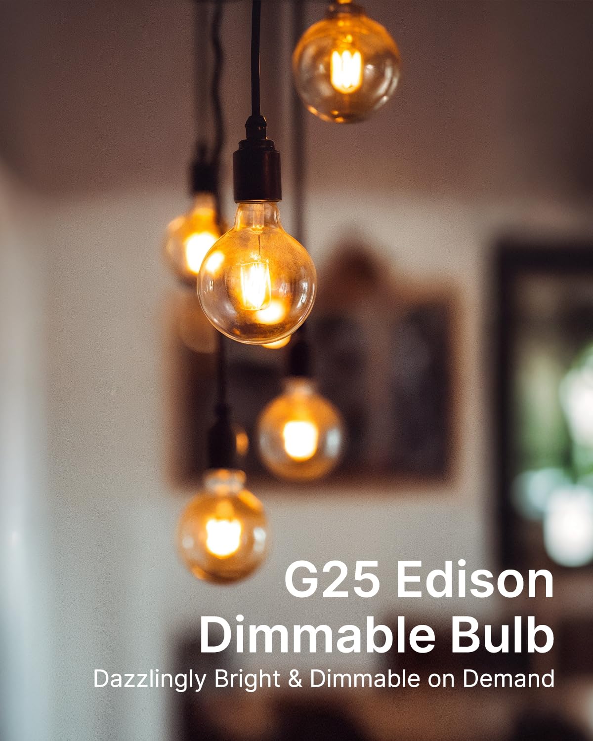 Flsnt 4 Pack G25 Led Globe Edison Bulbs For Bedroom And Living Room, 2200K Warm White, Cri90+ Dimmable, 40W Equivalent, 400Lm, E